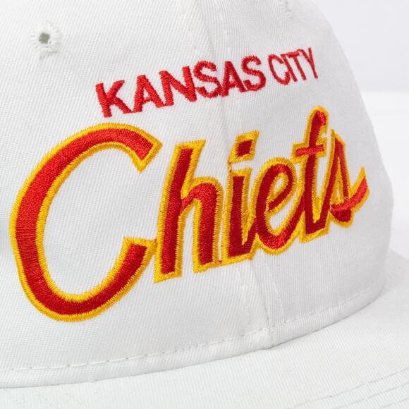 VTG Kansas City Chiefs SnapBack Hat Script Sports Specialties 90s All White RARE - Picture 9 of 13